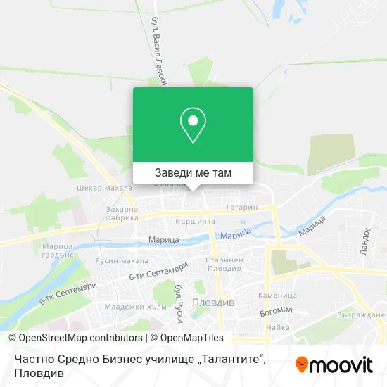 Частно Средно Бизнес училище „Талантите“ карта