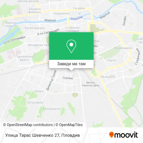 Улица Тарас Шевченко 27 карта