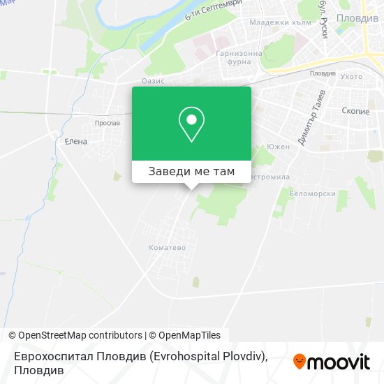 Еврохоспитал Пловдив (Evrohospital Plovdiv) карта