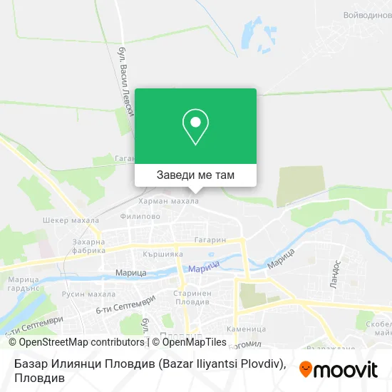 Базар Илиянци Пловдив (Bazar Iliyantsi Plovdiv) карта