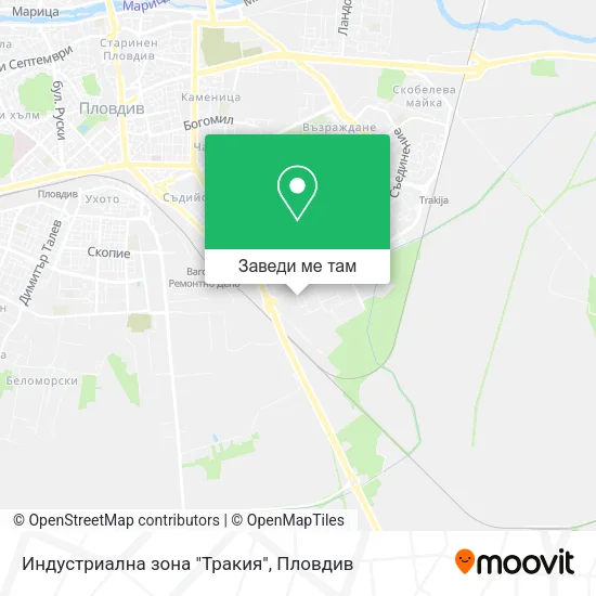 Индустриална зона "Тракия" карта