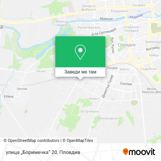улица „Боримечка“ 20 карта