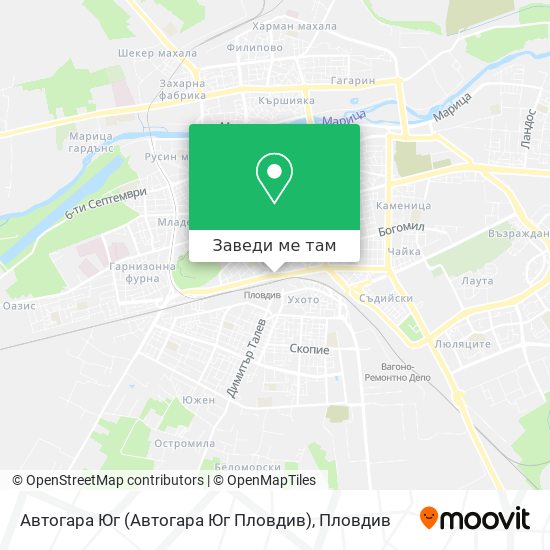 Автогара Юг (Автогара Юг Пловдив) карта
