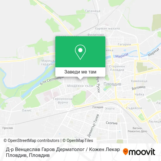 Д-р Венцеслав Гаров Дерматолог / Кожен Лекар Пловдив карта