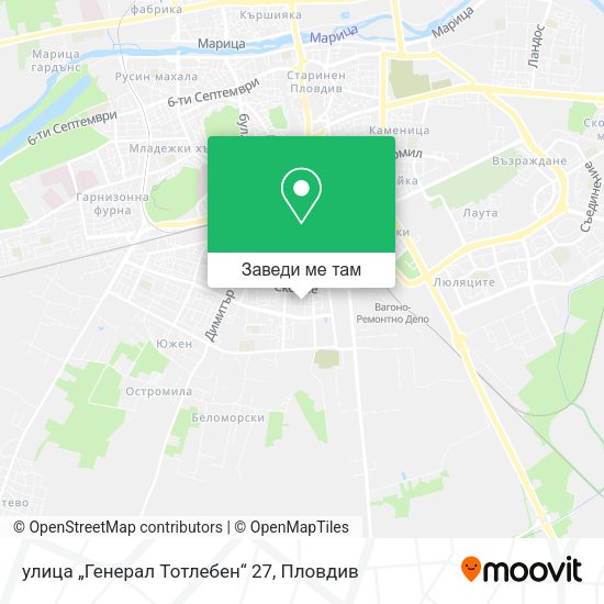 улица „Генерал Тотлебен“ 27 карта