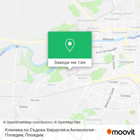 Клиника по Съдова Хирургия и Ангиология - Пловдив карта