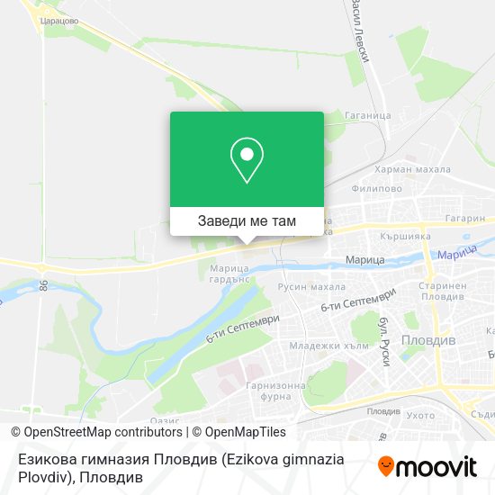 Езикова гимназия Пловдив (Ezikova gimnazia Plovdiv) карта