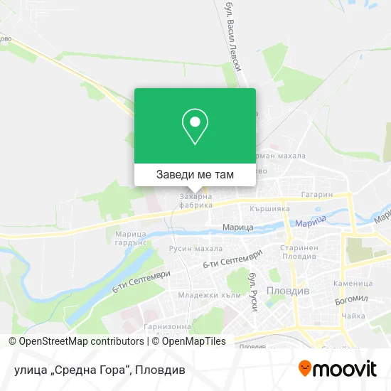 улица „Средна Гора“ карта