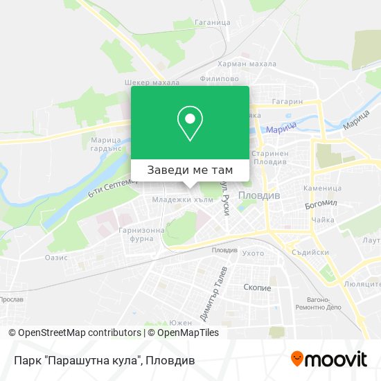 Парк "Парашутна кула" карта
