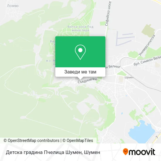 Детска градина Пчелица Шумен карта
