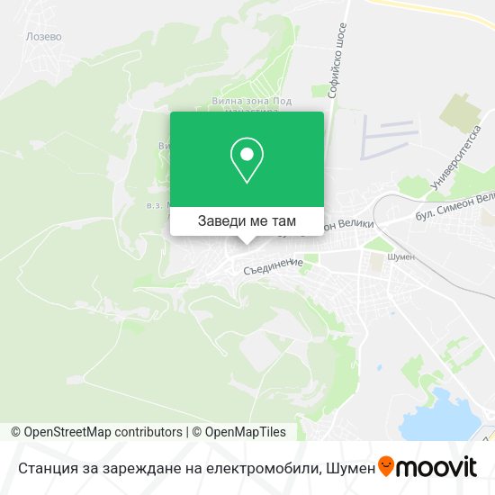 Станция за зареждане на електромобили карта