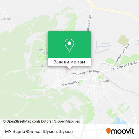 МУ Варна Филиал Шумен карта