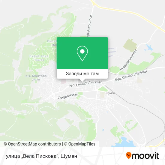 улица „Вела Пискова“ карта