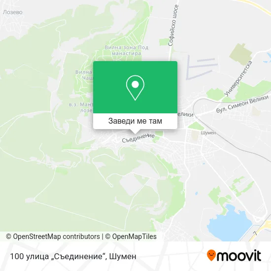 100 улица „Съединение“ карта