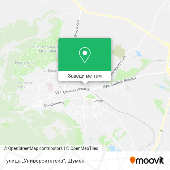 улица „Университетска“ карта