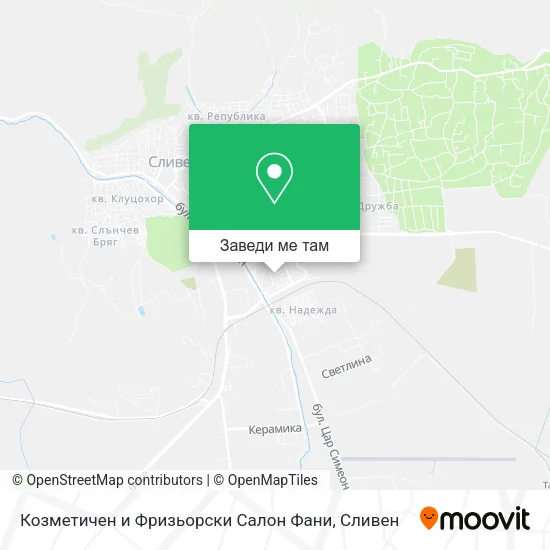 Козметичен и Фризьорски Салон Фани карта