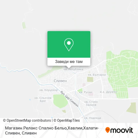 Магазин Релакс Спално Бельо,Хавлии,Халати-Сливен карта