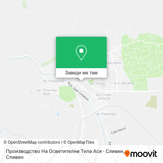 Производство На Осветителни Тела Ася - Сливен карта