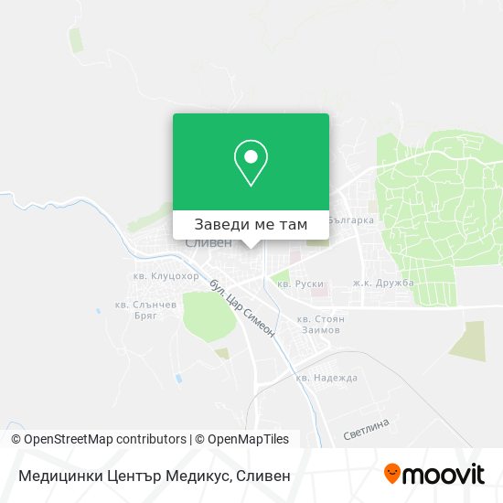 Медицинки Център Медикус карта