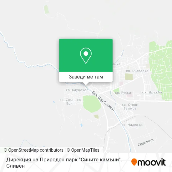 Дирекция на Природен парк "Сините камъни" карта