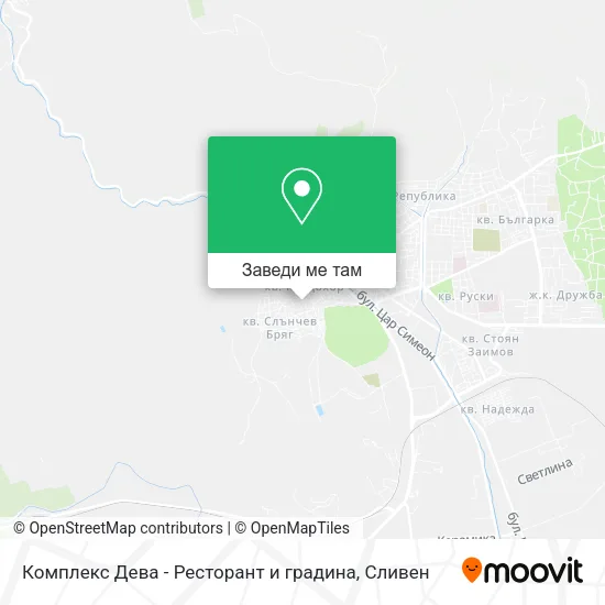 Комплекс Дева - Ресторант и градина карта