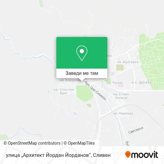 улица „Архитект Йордан Йорданов“ карта