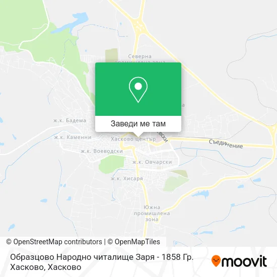 Образцово Народно читалище Заря - 1858 Гр. Хасково карта