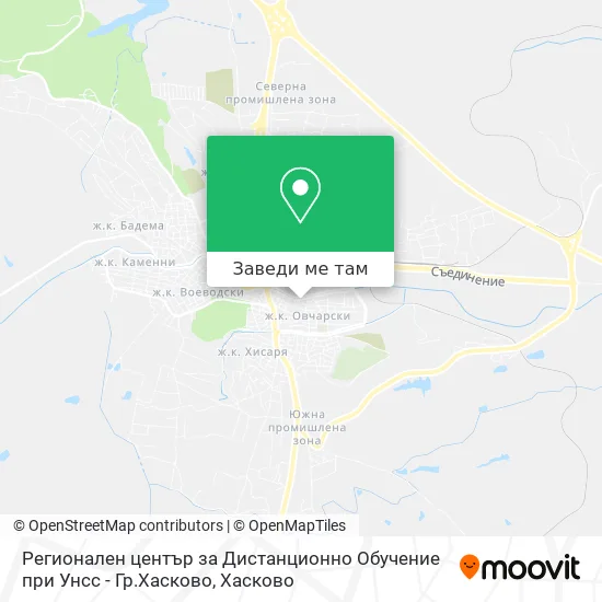 Регионален център за Дистанционно Обучение при Унсс - Гр.Хасково карта