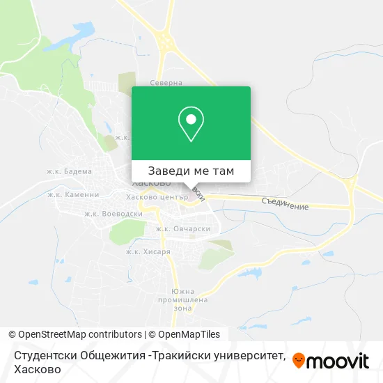 Студентски Общежития -Тракийски университет карта