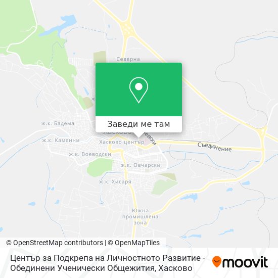 Център за Подкрепа на Личностното Развитие - Обединени Ученически Общежития карта