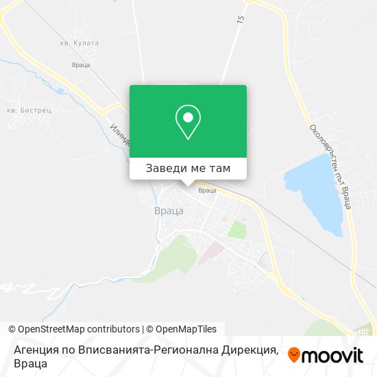Агенция по Вписванията-Регионална Дирекция карта