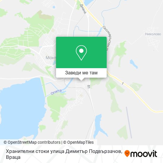 Хранителни стоки улица Димитър Подвързачов карта