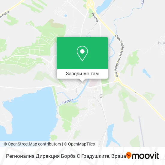 Регионална Дирекция Борба С Градушките карта