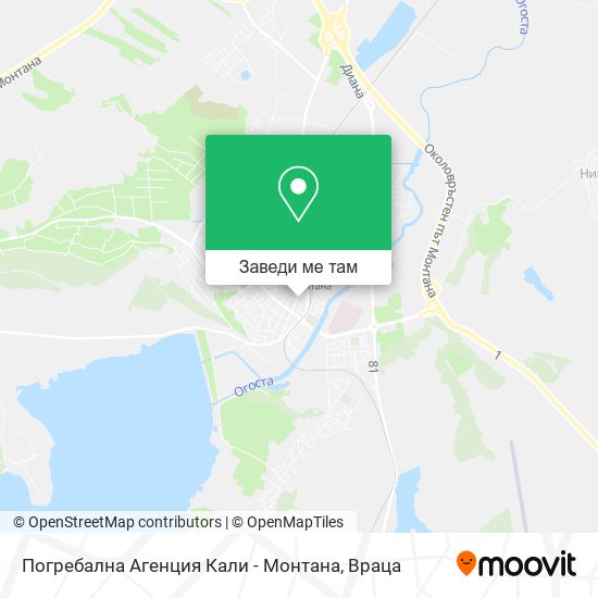 Погребална Агенция Кали - Монтана карта