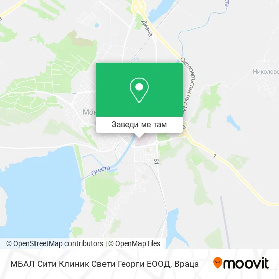 МБАЛ Сити Клиник Свети Георги ЕООД карта