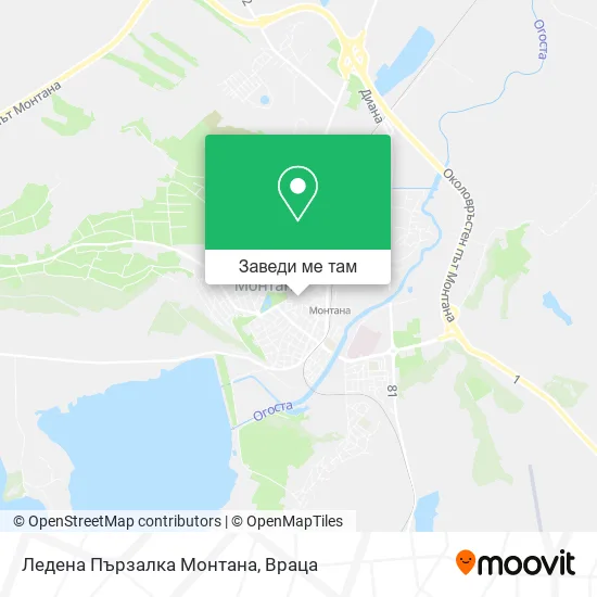 Ледена Пързалка Монтана карта