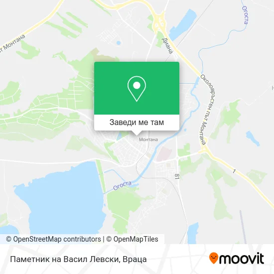 Паметник на Васил Левски карта