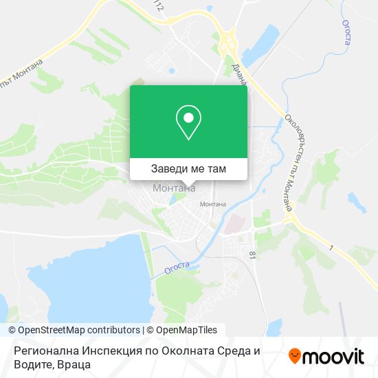 Регионална Инспекция по Околната Среда и Водите карта