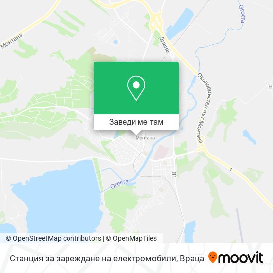 Станция за зареждане на електромобили карта