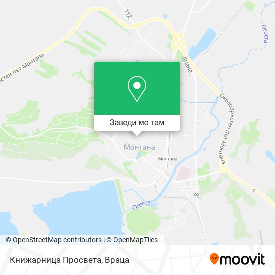 Книжарница Просвета карта