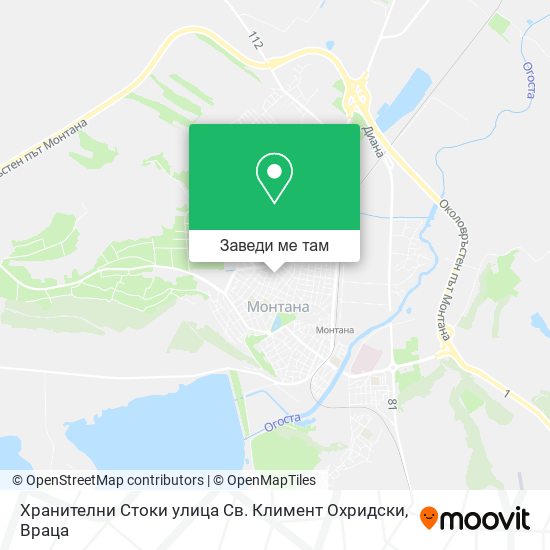 Хранителни Стоки улица Св. Климент Охридски карта