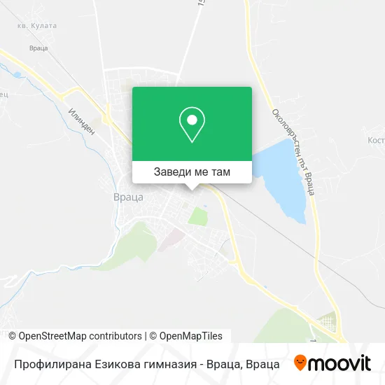 Профилирана Езикова гимназия - Враца карта