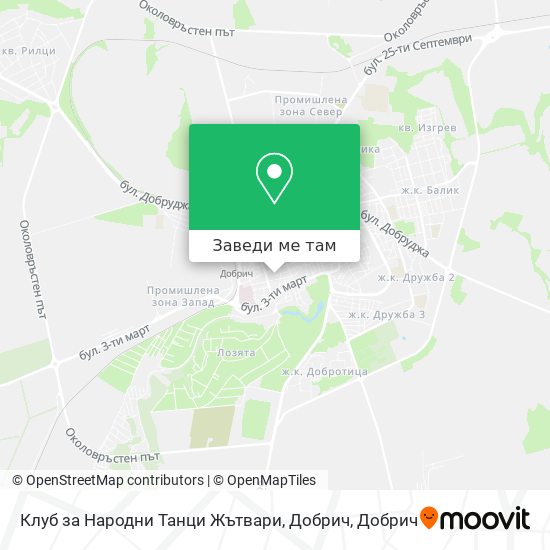 Клуб за Народни Танци Жътвари, Добрич карта