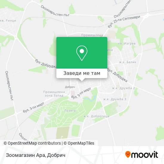 Зоомагазин Ара карта