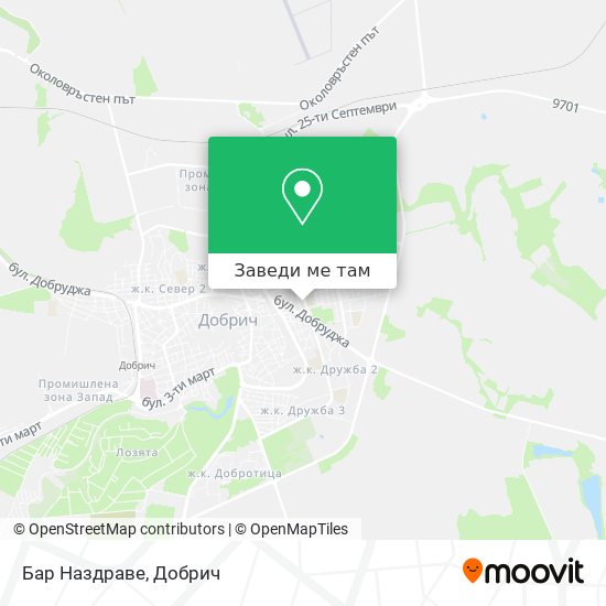 Бар Наздраве карта