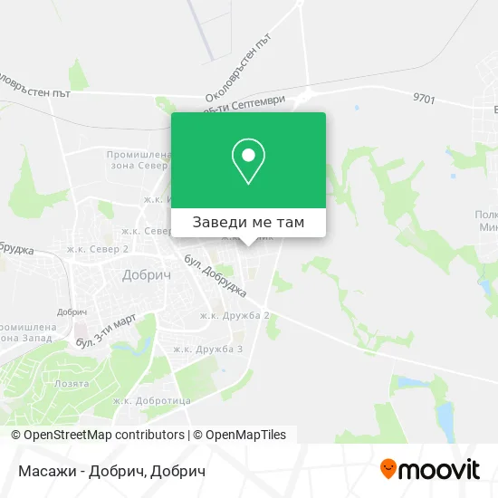Масажи - Добрич карта