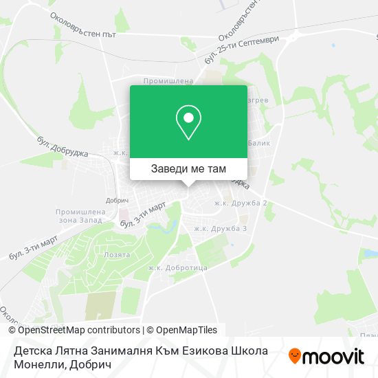 Детска Лятна Занималня Към Езикова Школа Монелли карта