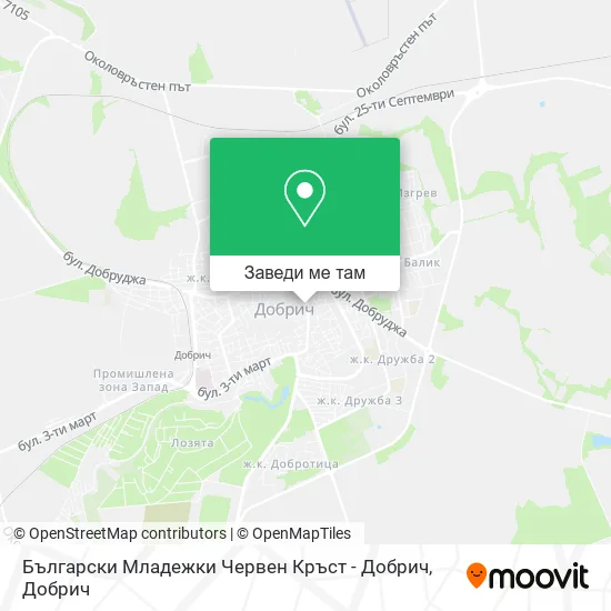 Български Младежки Червен Кръст - Добрич карта