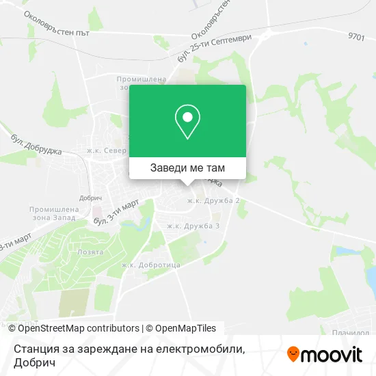 Станция за зареждане на електромобили карта