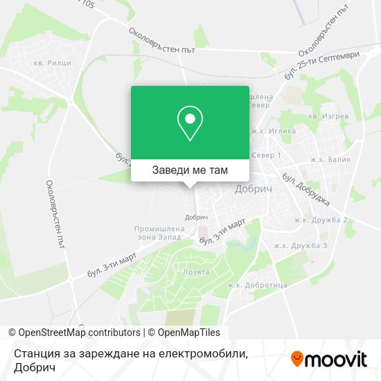 Станция за зареждане на електромобили карта
